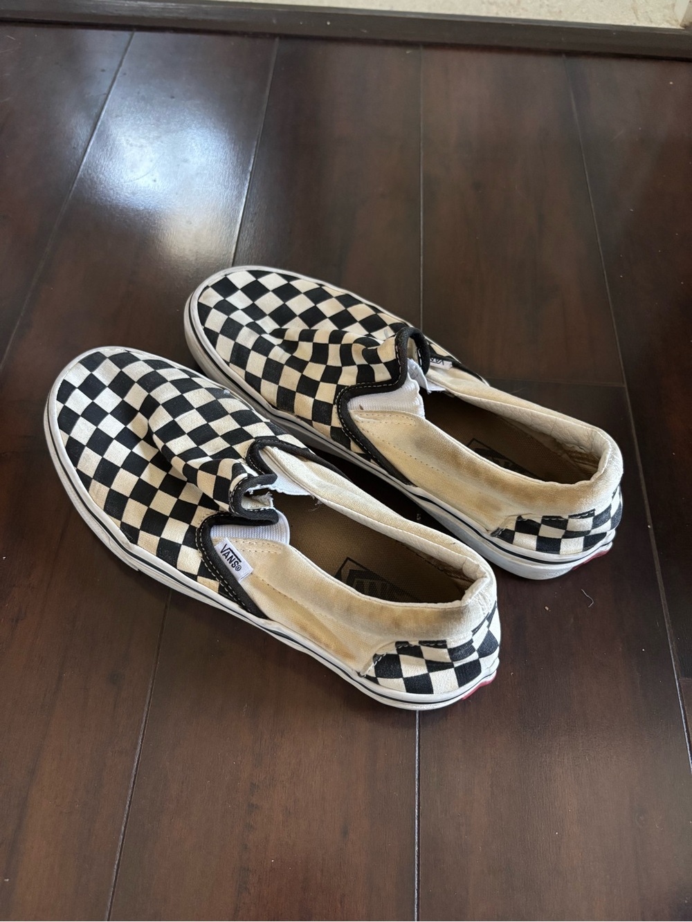 Vans Checkerboard Slip-On Sneakers - Black, White